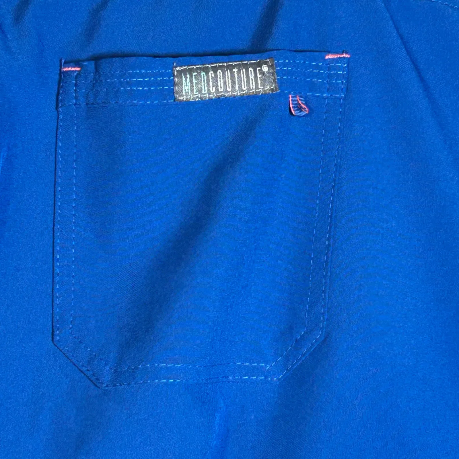 Med Couture Royal Blue Scrub Pants Athletic Drawstring Pockets Medum Petite MP Size undefined - Image 9