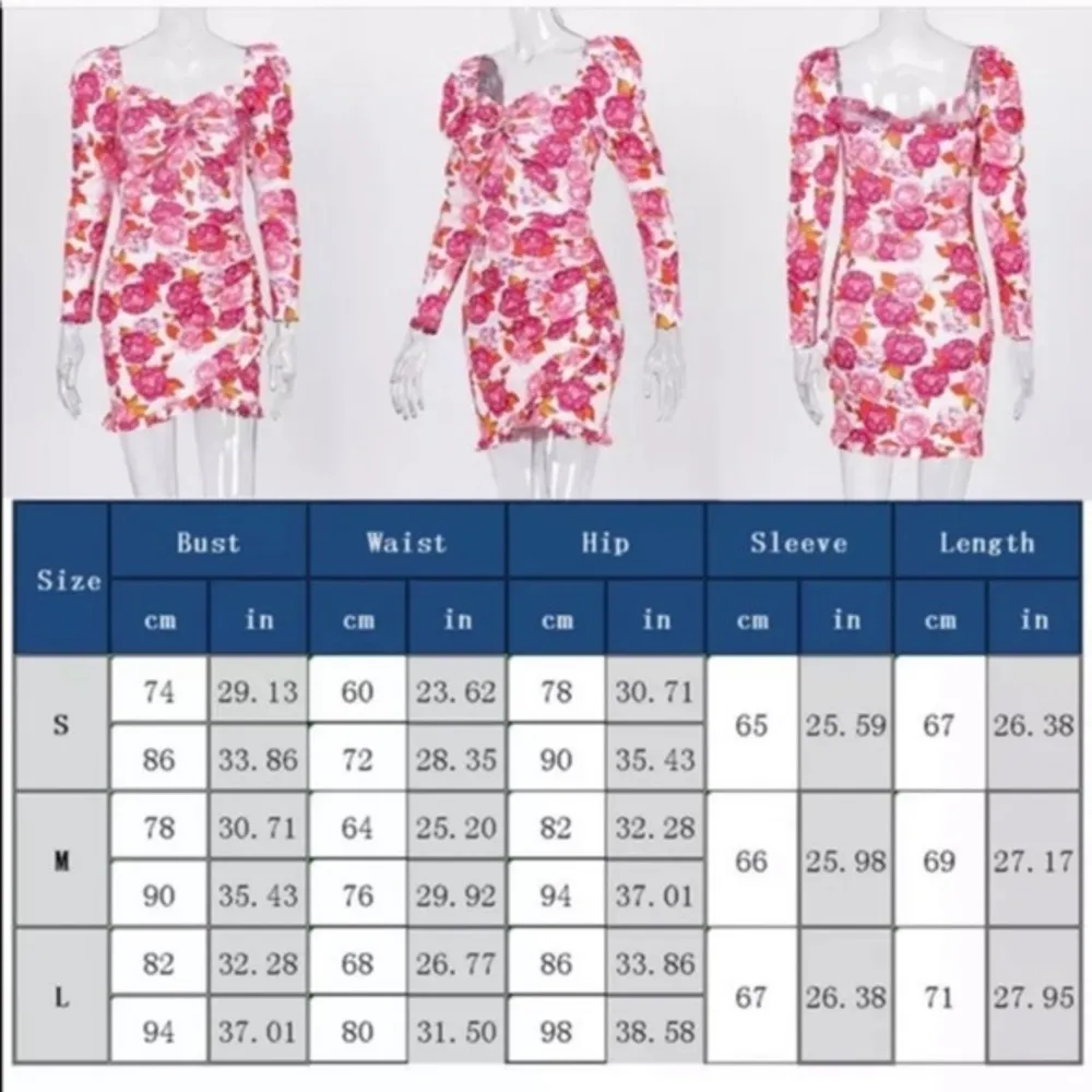 NEW Floral Handmade Sexy Multi Season Dress Med Small Stretchy Statement Sleeves Size undefined - Image 39