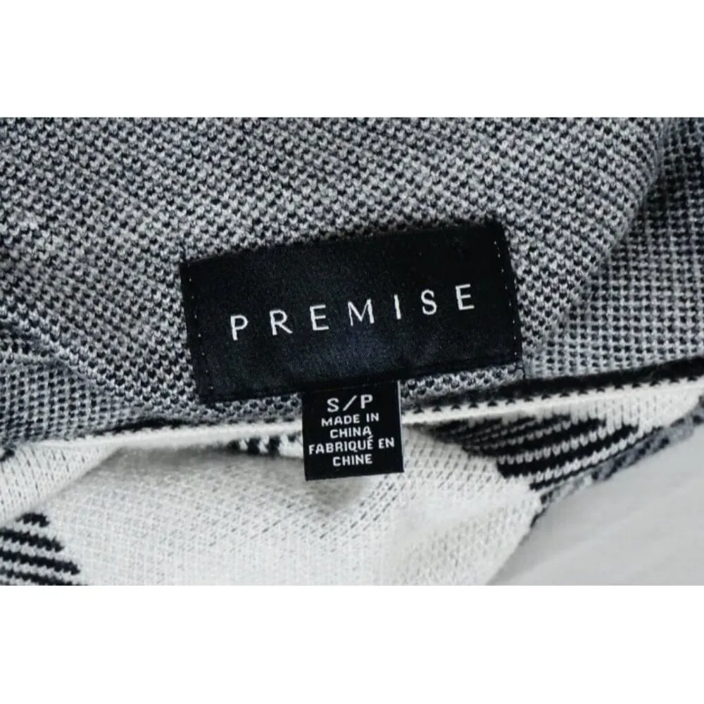 Premise Mock Neck Black and White Plaid Sweater Women's Size Small Petite - Image 3