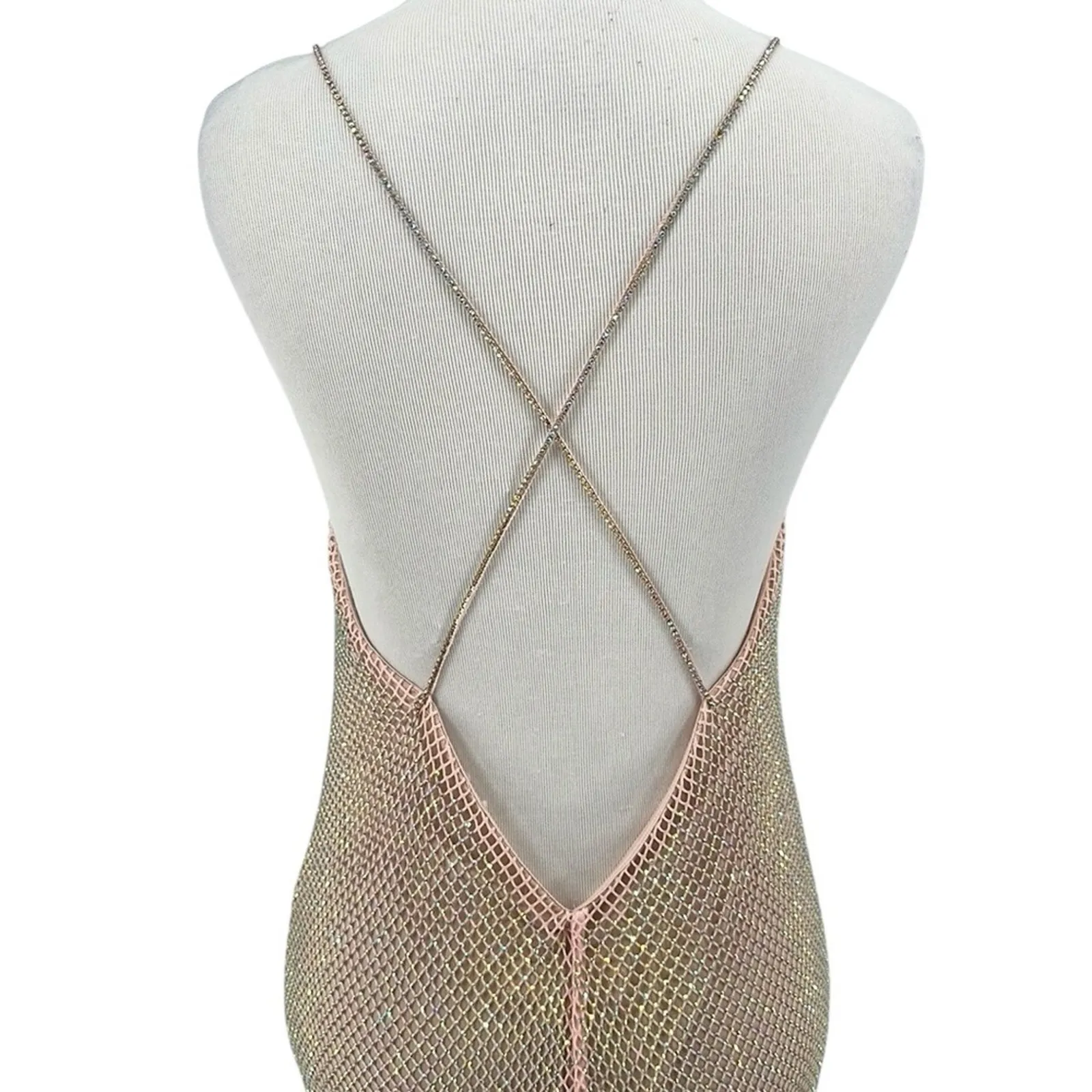 LoveShackFancy Calvert Beaded Crystal Embellished Mesh Maxi Dress Size 4 - Image 10