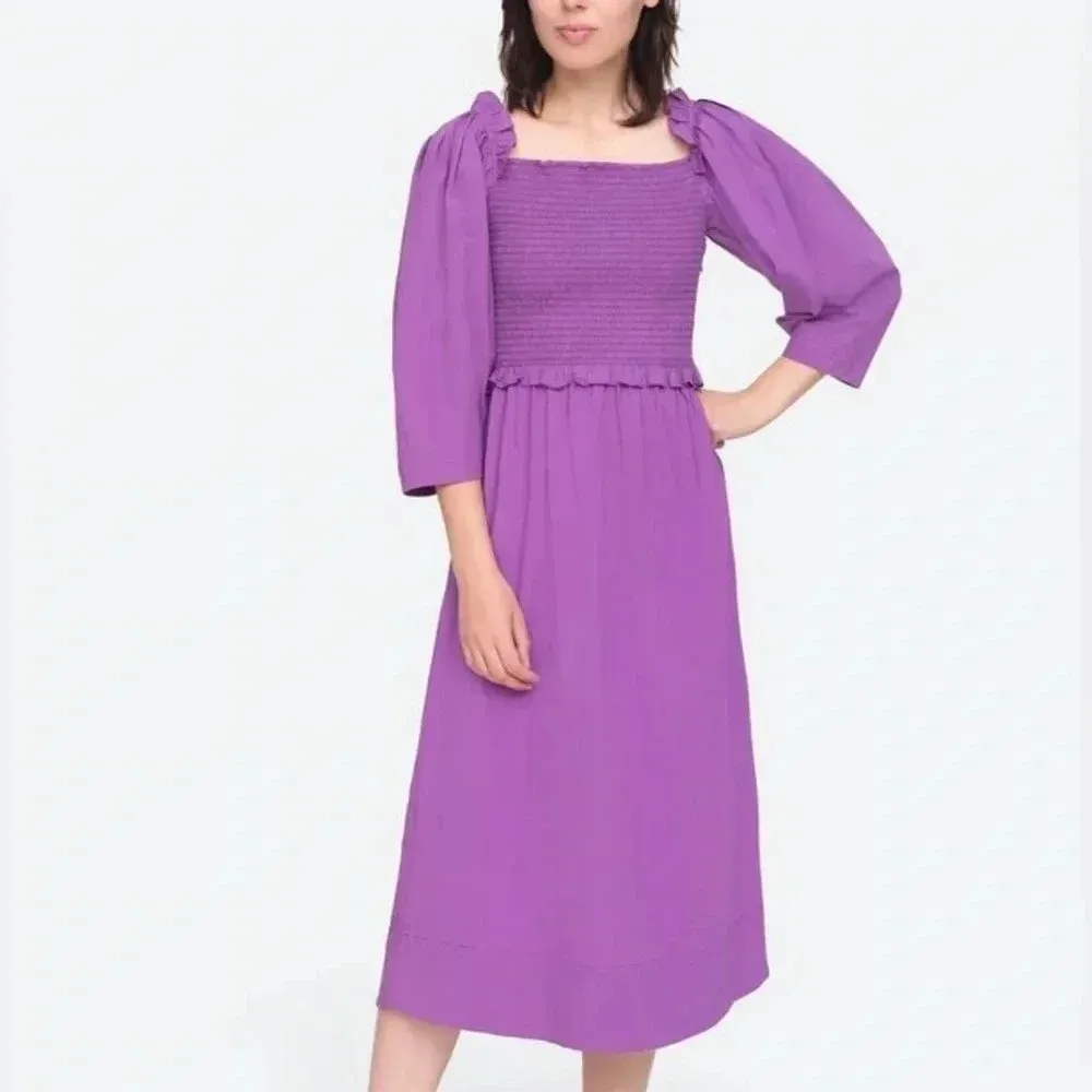 Sea New York maxi dress smocked nap hill house puff long sleeve purple tabitha - Image 6