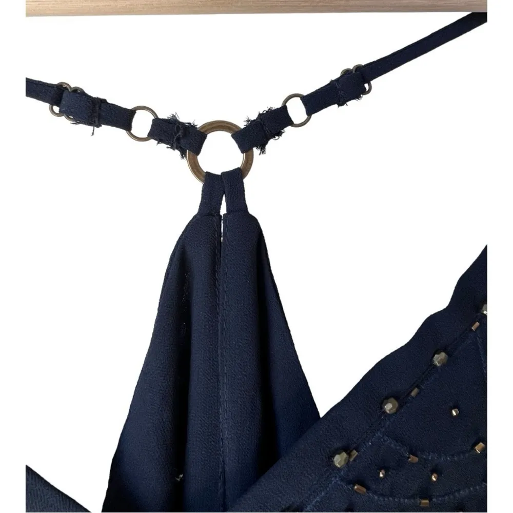 Women's Asos French Connection Evissa Beading Strappy blue Tank Top size S. - Image 6