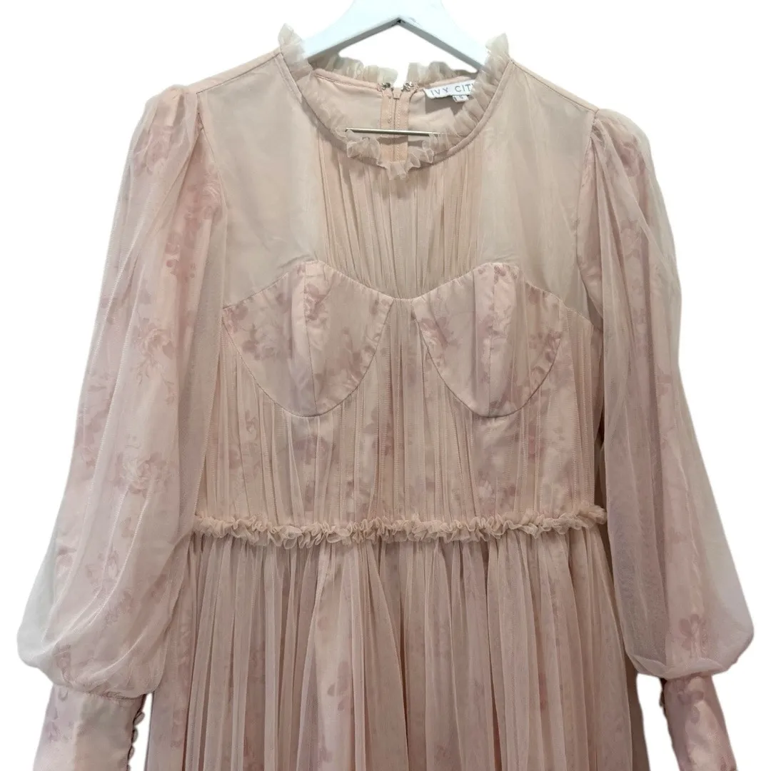 Ivy City Co. Last Songbird Pink Pleated Tulle Dress Size Small - Image 2