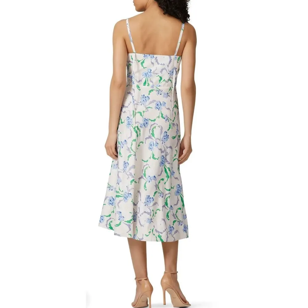 Prabal Gurung Floral Side Ruffle Dress Rent the runway preloved 6 $375 Pink - Image 2