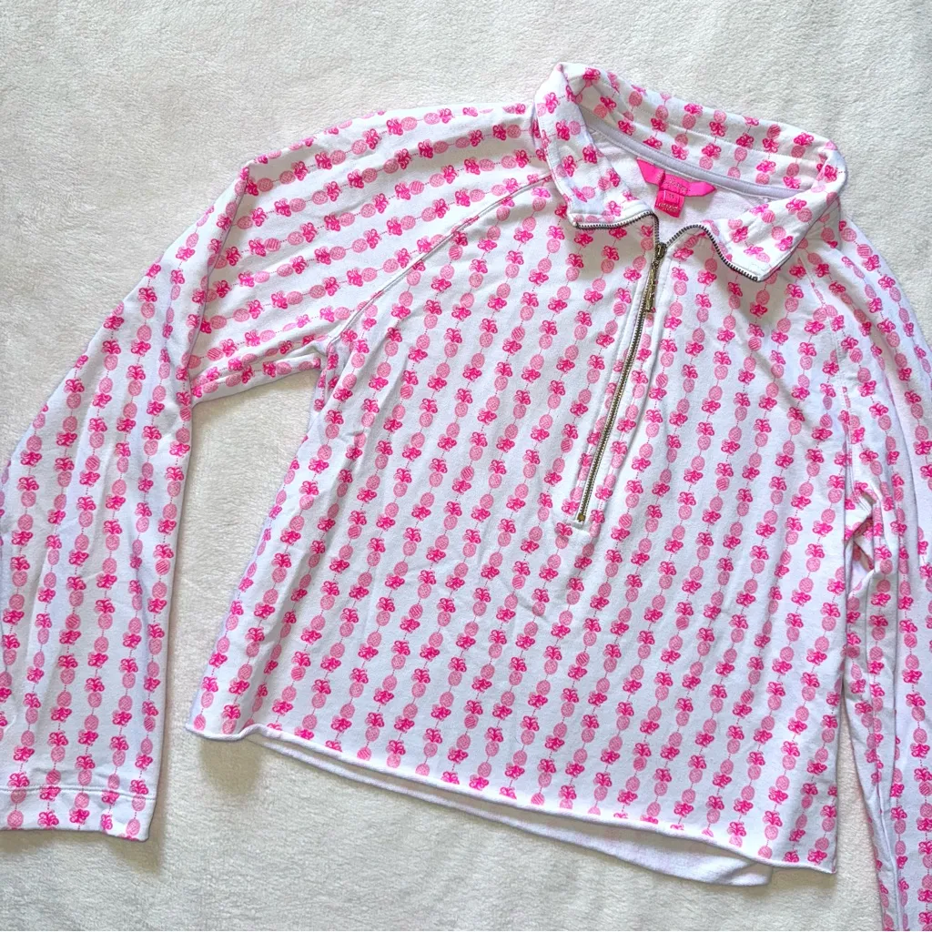 Lilly Pulitzer Ronan Cropped Hoodie Pullover size Medium - Image 3