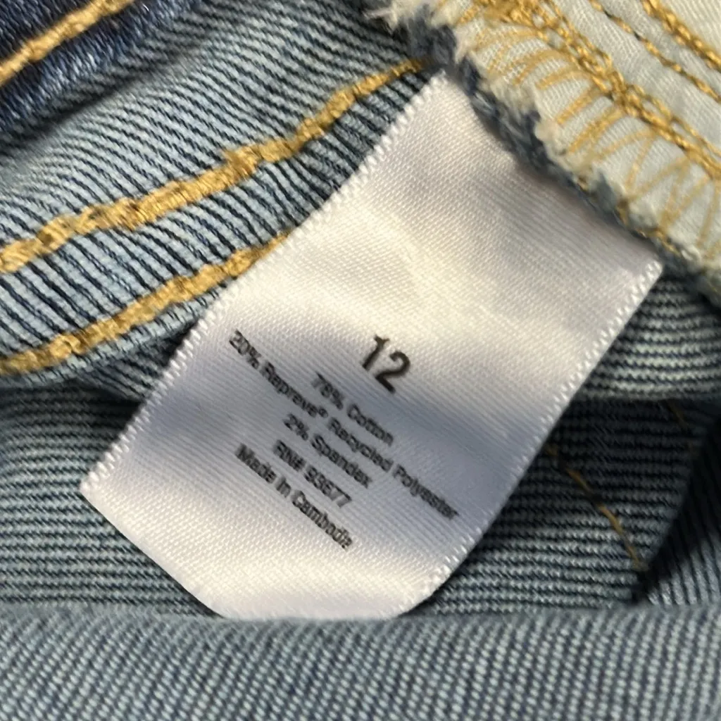 Ana Straight Leg Raw Hem Mid Rise Medium Wash Blue Jeans Womens 12 - Image 9