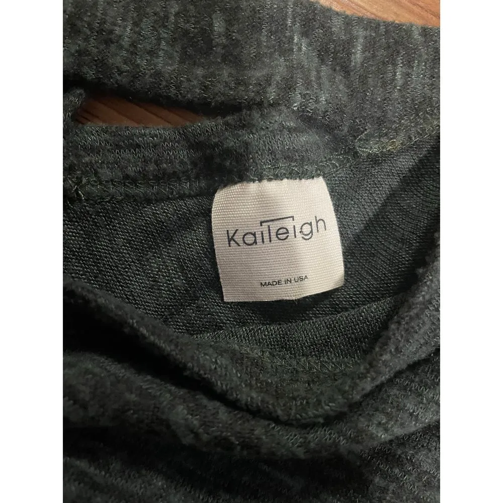 KAILEIGH Dark Green Top Low Cut VNeck Strappy Back 3/4 Sleeves - Image 3