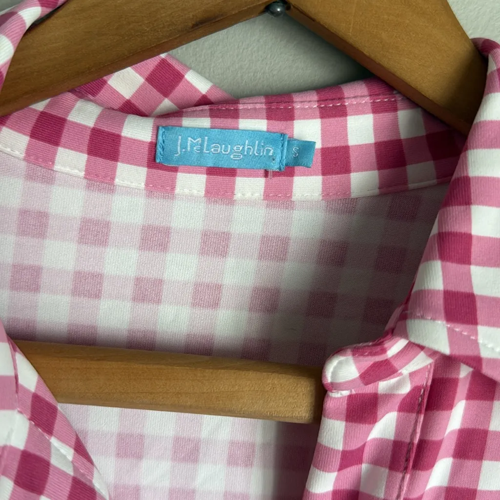 NEW J.Mclaughlin Calla Dress in Cabana Gingham Small Pink - Image 7