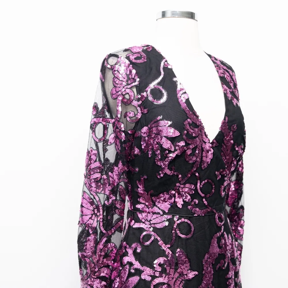 Milly - New!  Tove Sequin Paisley Long Sleeve Minidress - Image 10