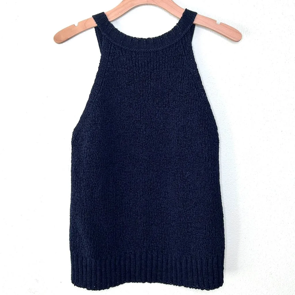 J. Crew Open Knit Sleeveless Sweater in Navy Blue Size S - Image 2