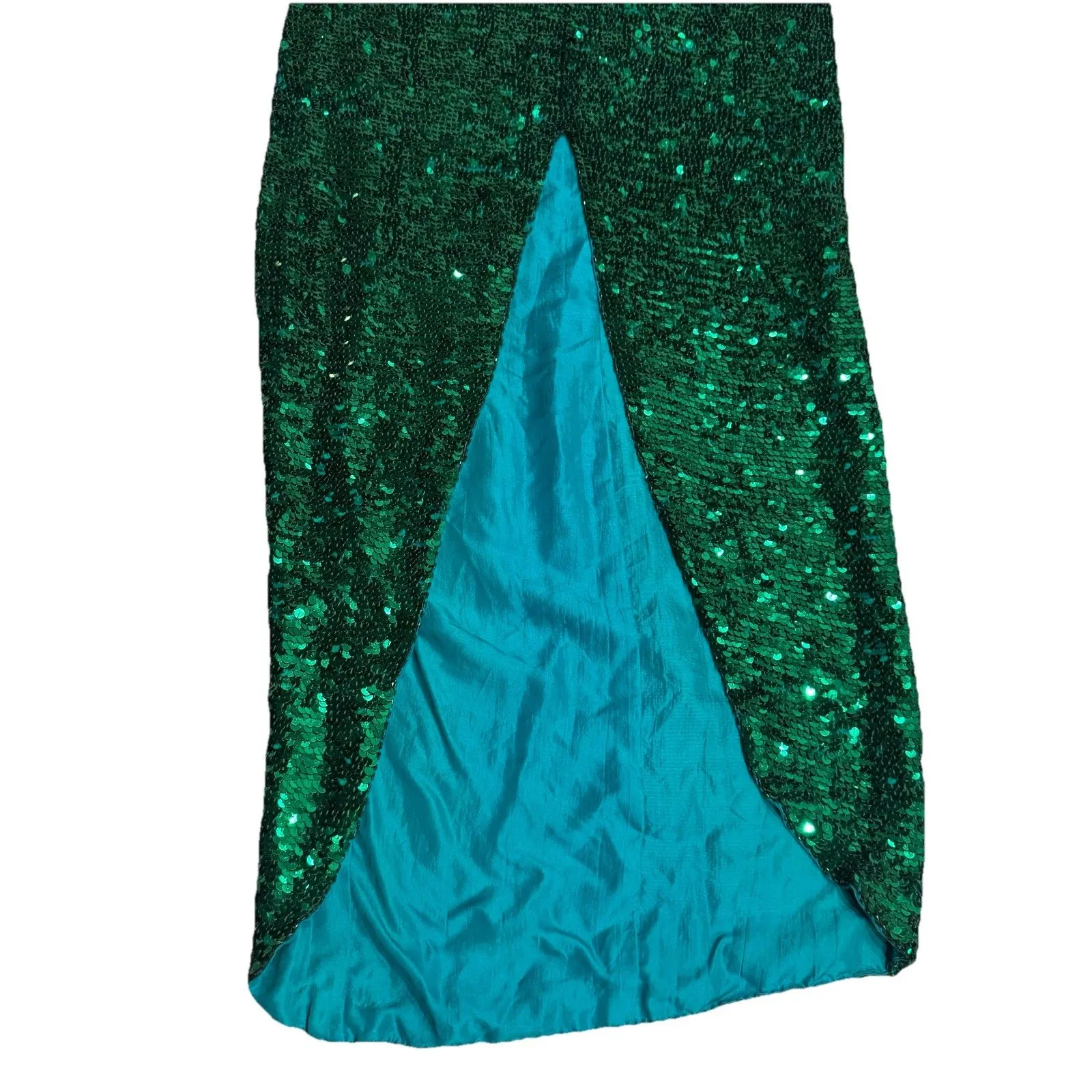 Sho Max VINTAGE 100% Pure Silk Sequin Dress Size Small Formal Green Gown Size M Size M - Image 13