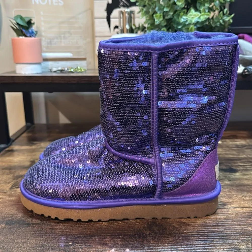 Ugh Purple Sequin Boots size‎ 7 - Image 3