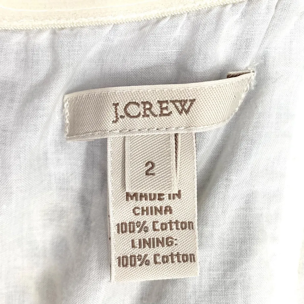 J. Crew Womens Lorelei Navy Blue Polka Dot White Seersucker Strapless Dress - Image 10