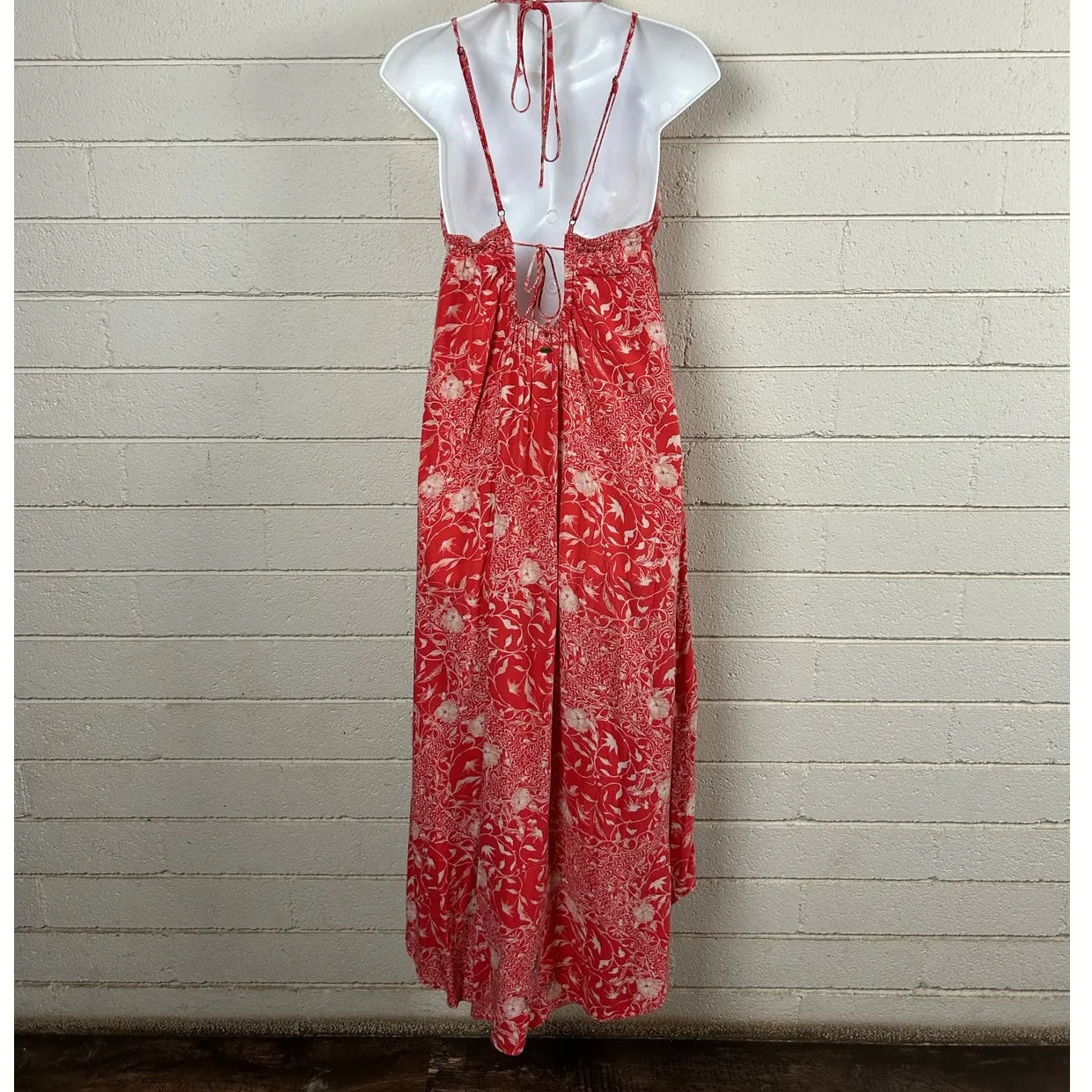 O’Neill Orange Floral Midi High Low Hem Dress size M - Image 2