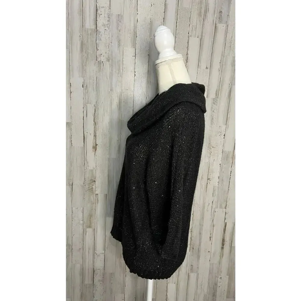 NWT Chico's Women's Black Cowl Neck Pullover Sweater Size 1‎ - Image 4