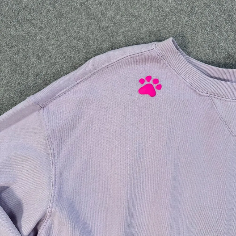 Wildfox Dogs Love Me Sweatshirt Purple French Terry Crew Neck Womens XL Pullover - Image 4