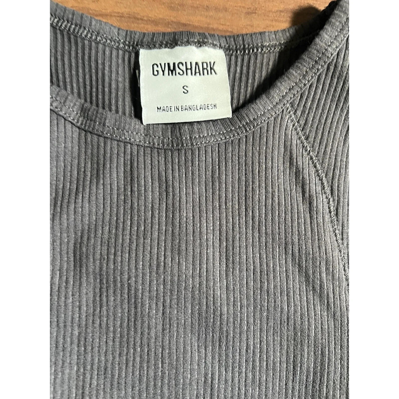 Gymshark Ribbed Crop Tank Top Gray Size Small Women's Activewear Sleeveless New - Image 2