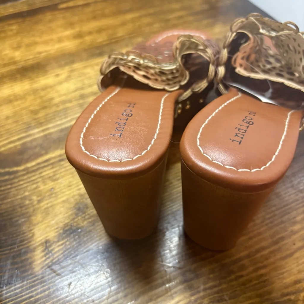 Indigo Rd Brown Wooden Platform Heels Size 6 - Image 7