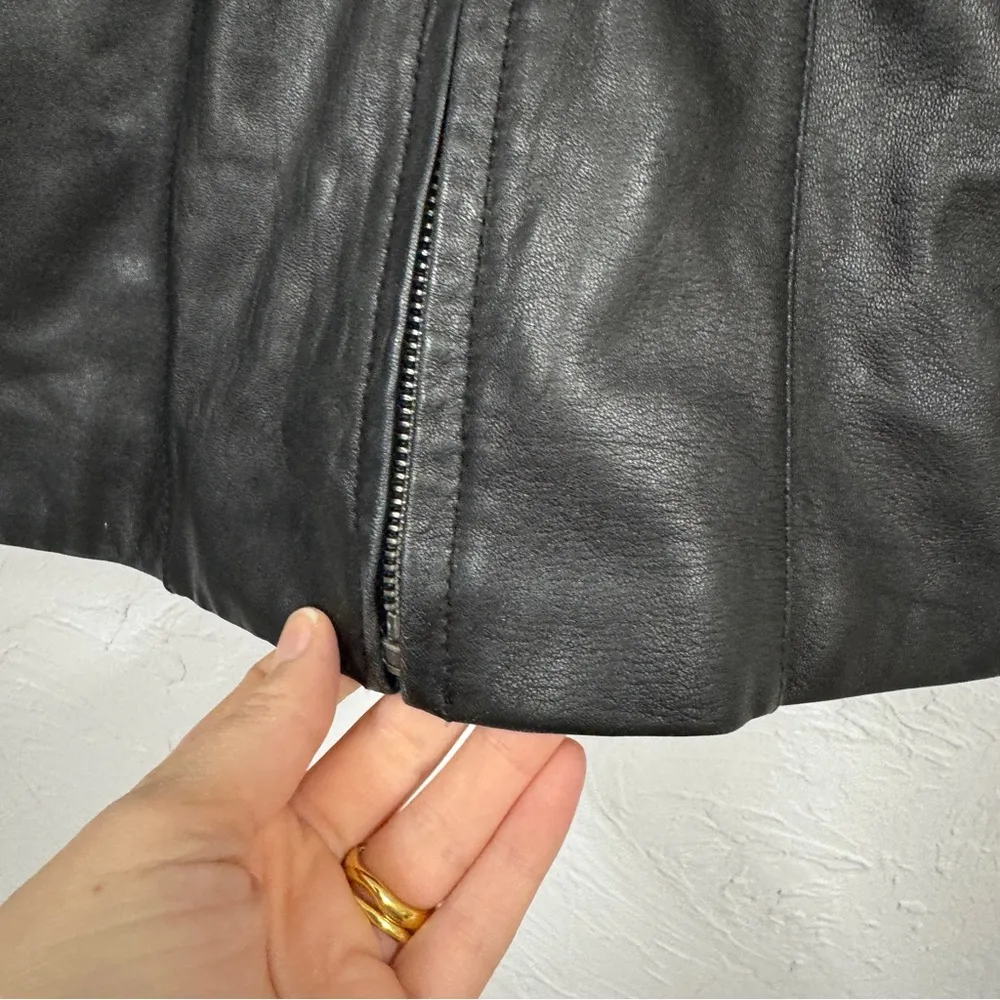 Vintage Wilson’s Leather Black Fitted Long Line Jacket Womens M Y2K 90s Rachel - Image 7