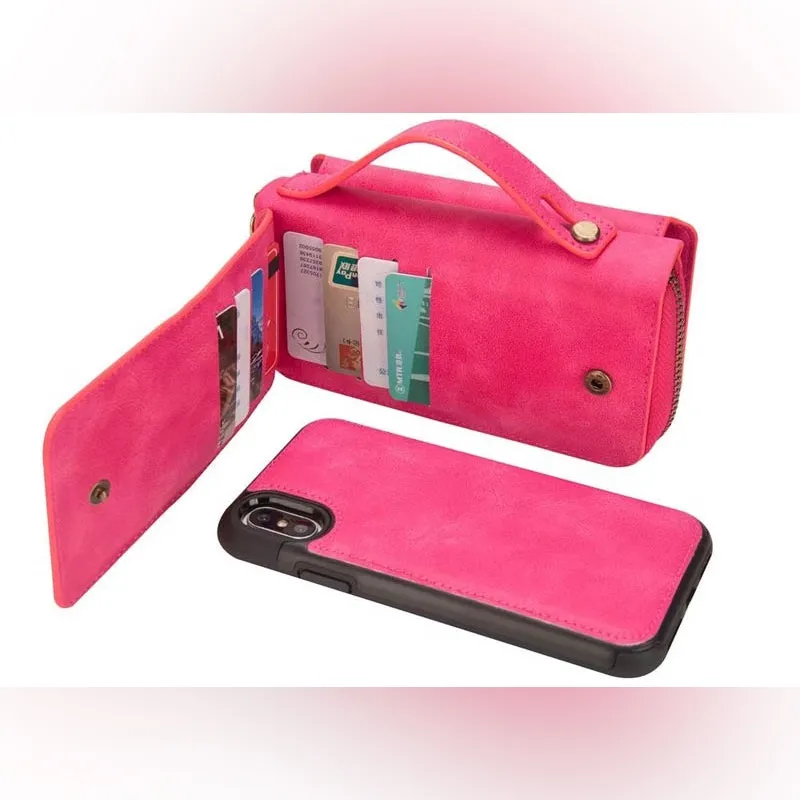 NWOT BRG iPhone X Wallet Case with Mirror Magnetic Detachable Rose Red Pink - Image 2