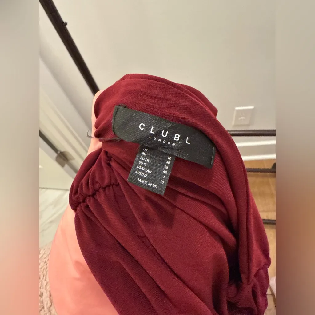 Club L London KELSEY Burgundy Asymmetric - Image 4