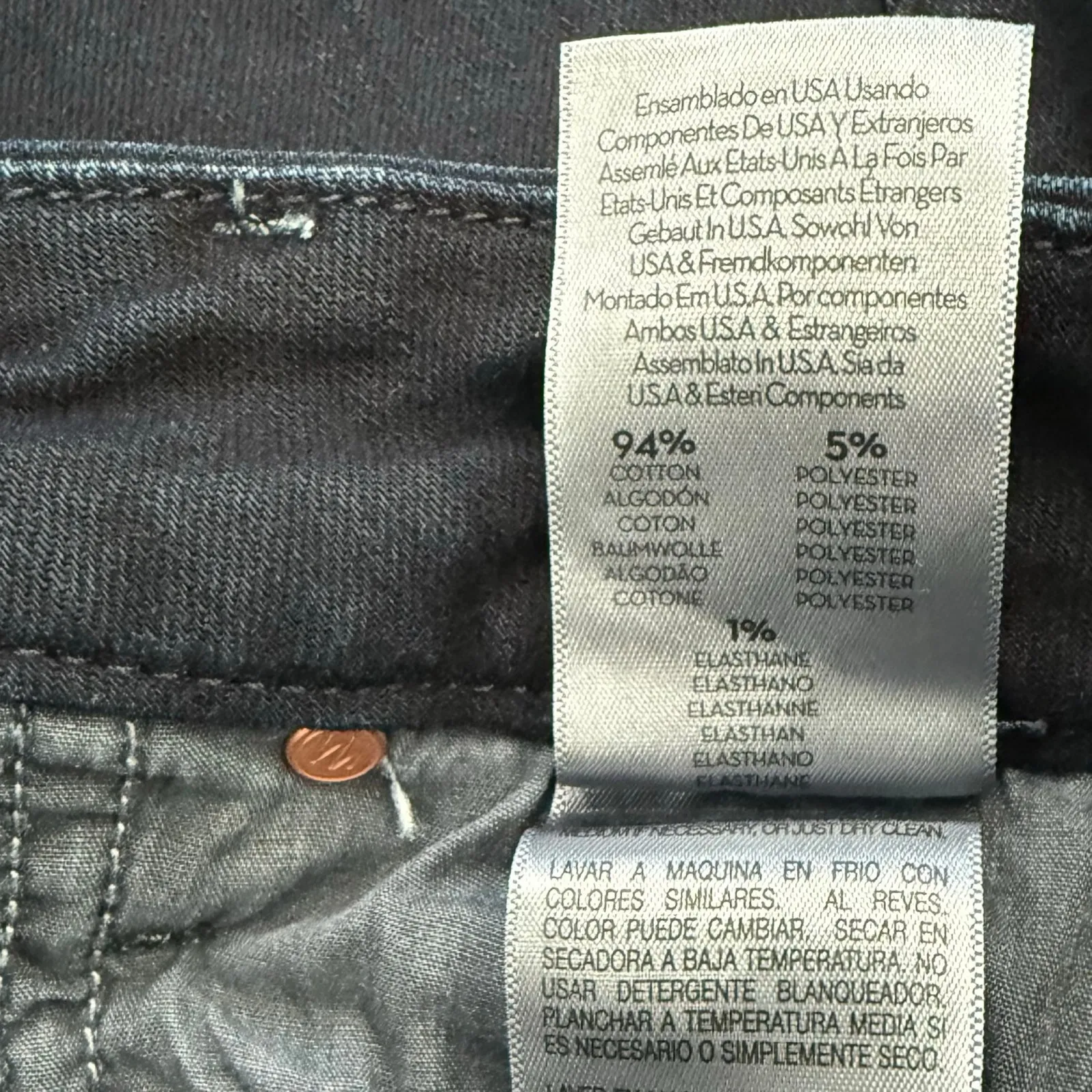 Mother Pixie Ankle Fray Holding Hands Dark Wash Button Fly Skinny Jeans size 24 Blue - Image 7