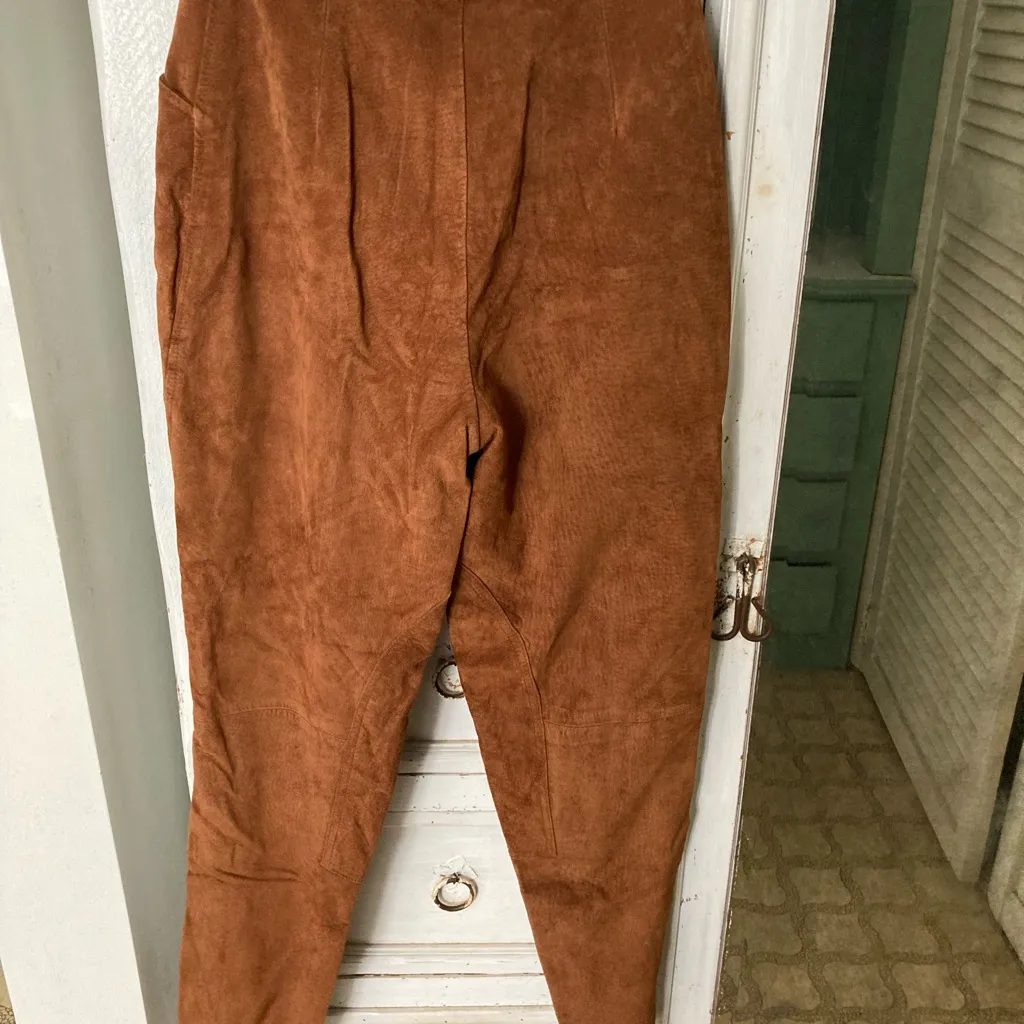 Bloomingdale's 80’s suede leather riding pants cowgirl Brown Size undefined - Image 3