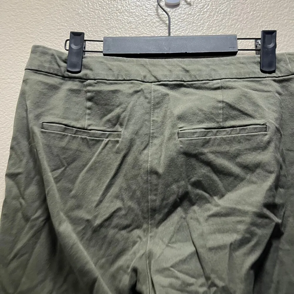 A New Day Straight Leg Pants Army Green Chino Stretch Mid-Rise Size 8 - Image 5