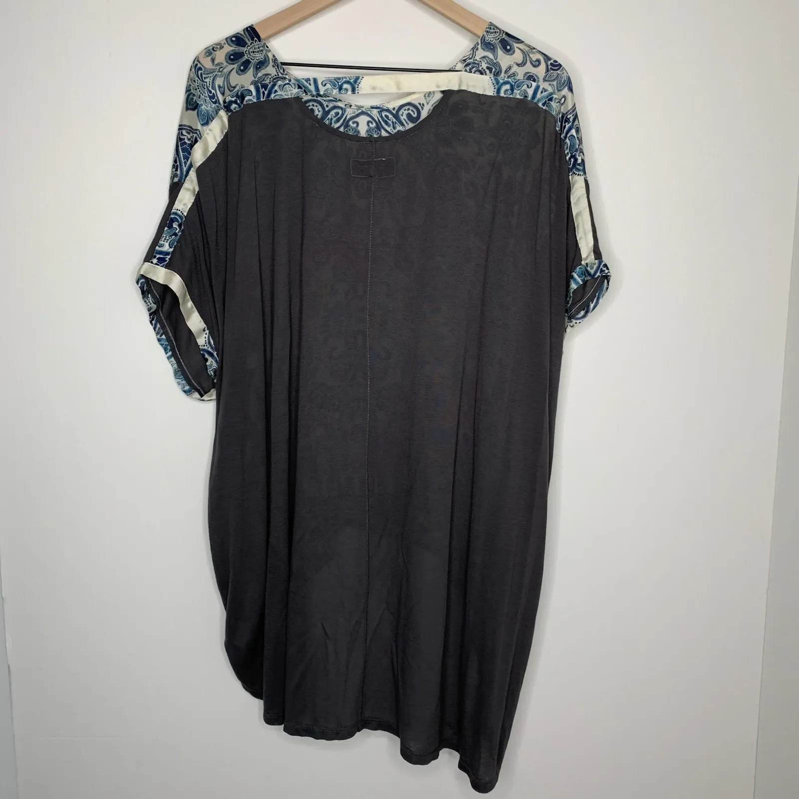 Johnny Was Biya Tunic Paisley Blue Grey Top Womens XS - Image 12