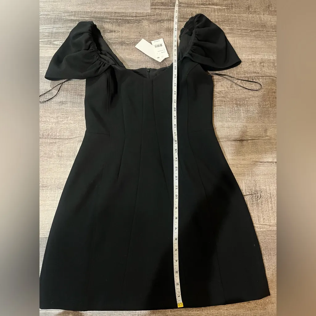 FRENCH CONNECTION Whisper Flutter Sleeve Mini Dress in Blackout - Image 8