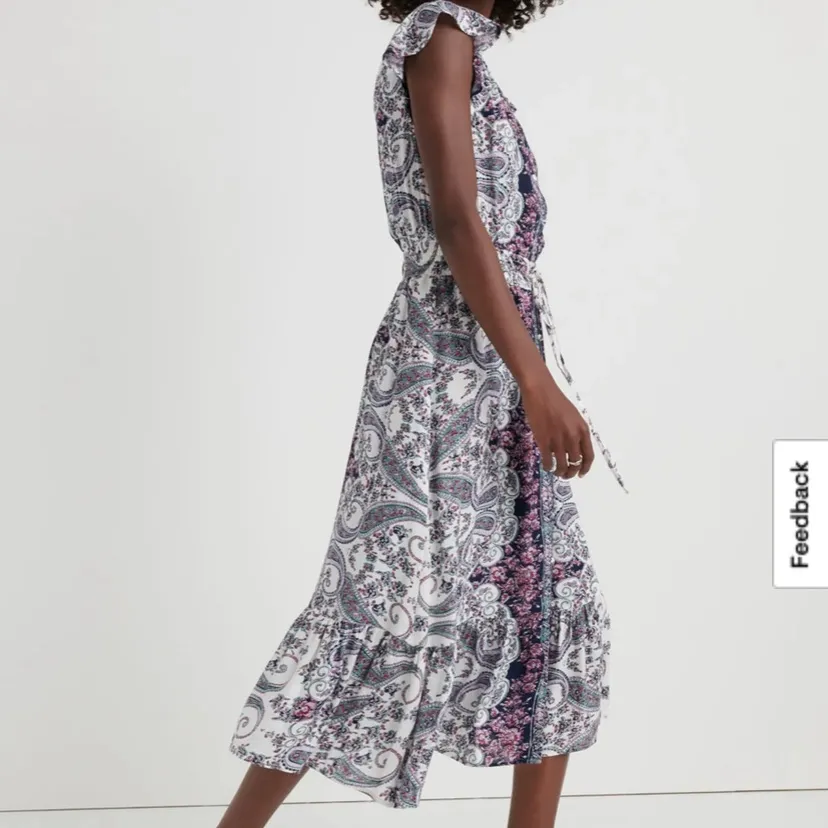 Lucky Brand Felicia Paisley Purple Midi Dress Boho Western Fall cottagecore - Image 3