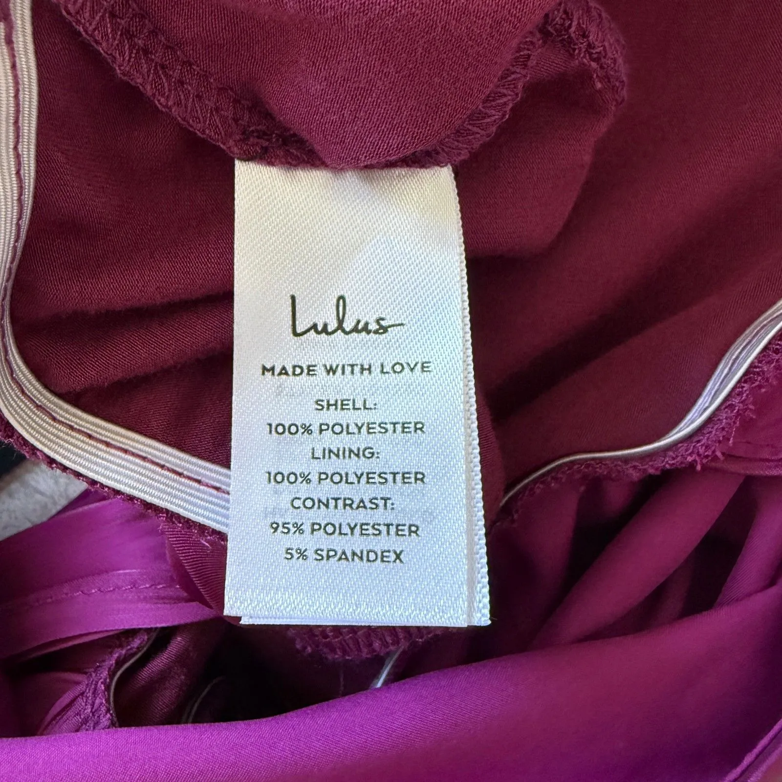 Lulus Love Interest Magenta Satin Surplice Long Sleeve Glam Night Out Bodysuit S - Image 6