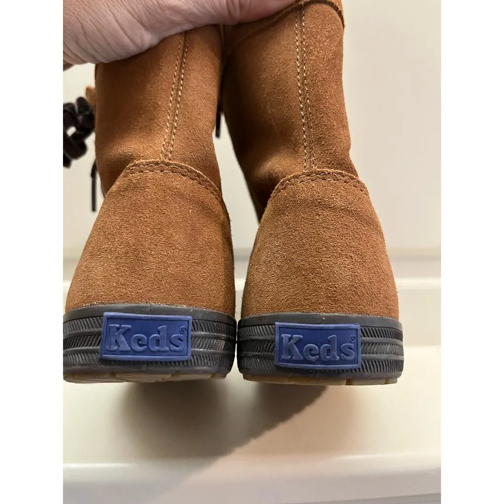 Keds Women's Brown Suede Leather Ankle Bootie 7.5 Fall Winter Casual Rubber Sole - Image 8