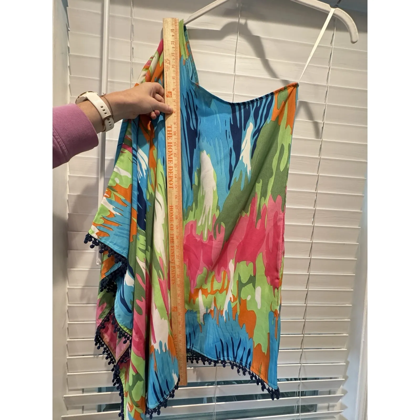 Mud Pie One Shoulder Colorful Bathing Suit Coverup Vacation Dress Small Medium - Image 4