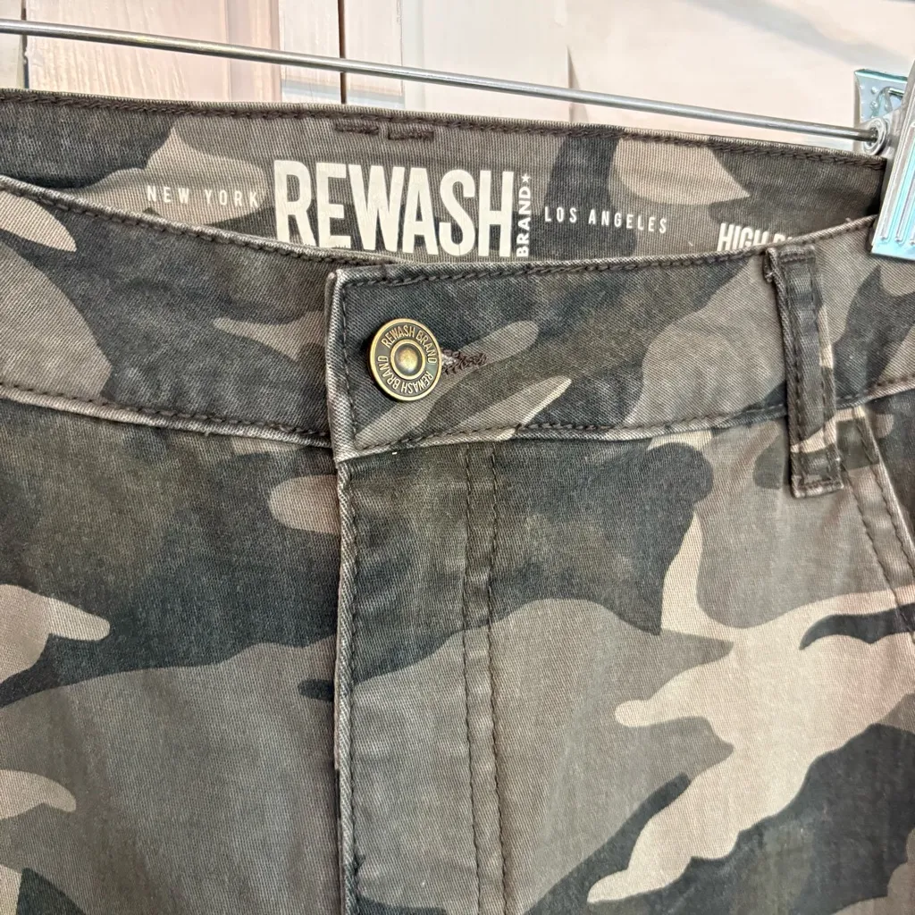 Rewash‎ Green Camo High Rise Pants Size 3/26 - Image 7