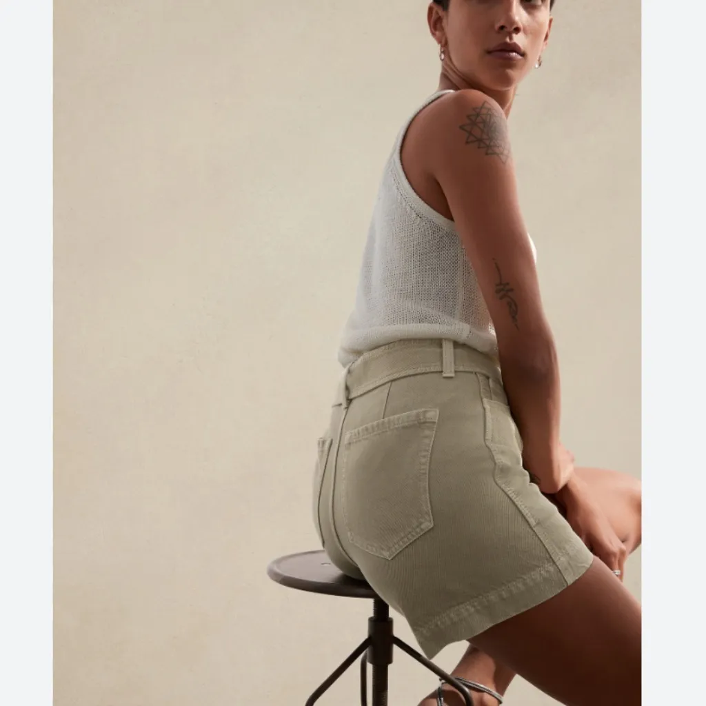 Banana Republic High-Rise Pleated 4" Jean Short Sz‎ 30 - Image 3