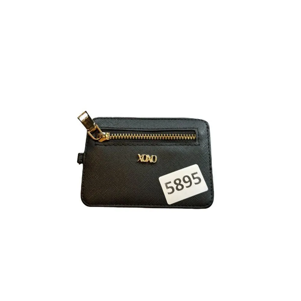 XOXO Black flat Zip Card Holder Wallet With Key Ring - Image 9
