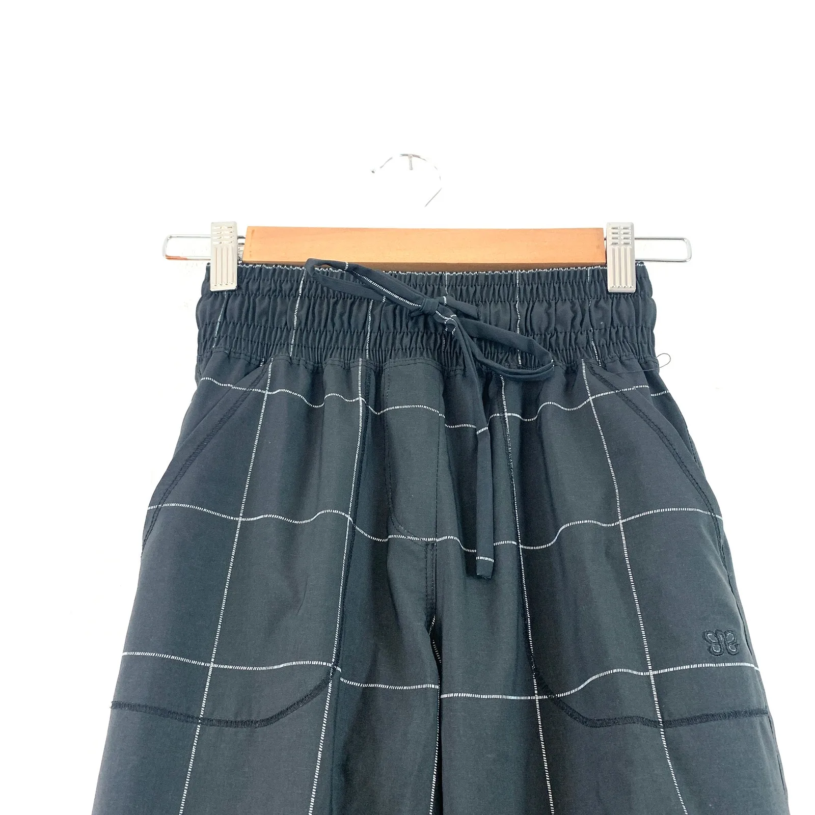 Albion Destination High Rise Athletic Jogger Pant Black Windowpane Size XXS - Image 6