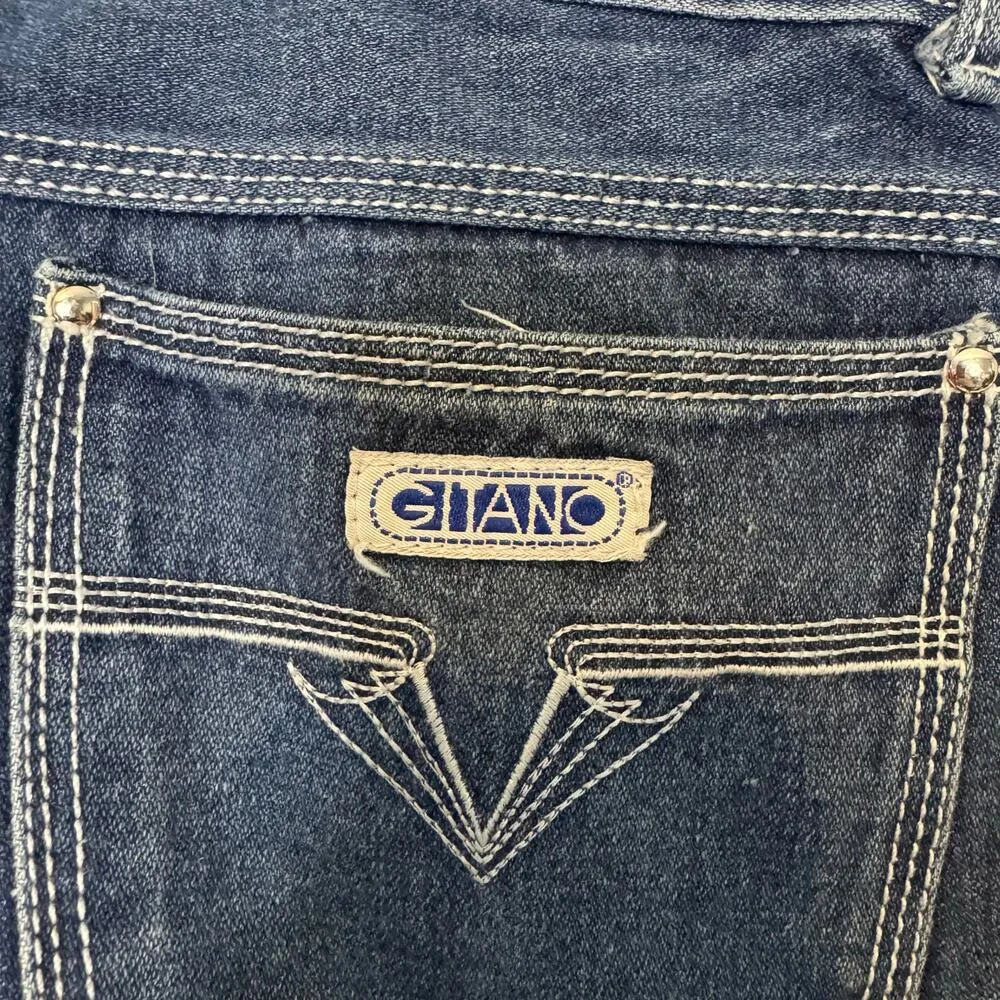 Vintage Gitano Womens 18 High Rise Straight Leg Jeans 100% Cotton Hong Kong Blue - Image 5