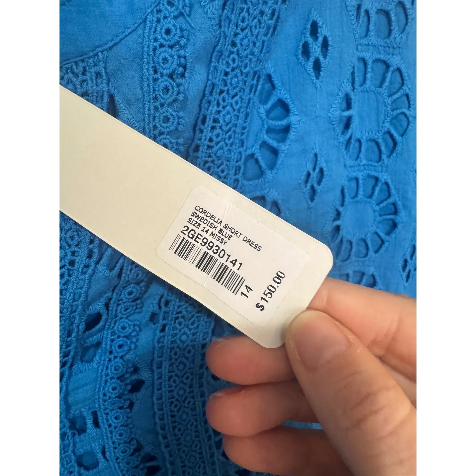 Soft Surroundings Cordelia Swedish Blue Eyelet Dress NWT sz 14 $150 - Image 8