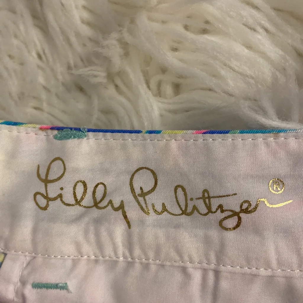 Lilly Pulitzer Swirl Print Shorts in Blue and Pink size 0 waist 30” inseam 7” - Image 5