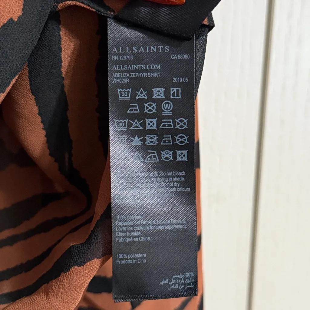 💙 All Saints Adeliza Zephyr Animal Print Shirt - Image 6