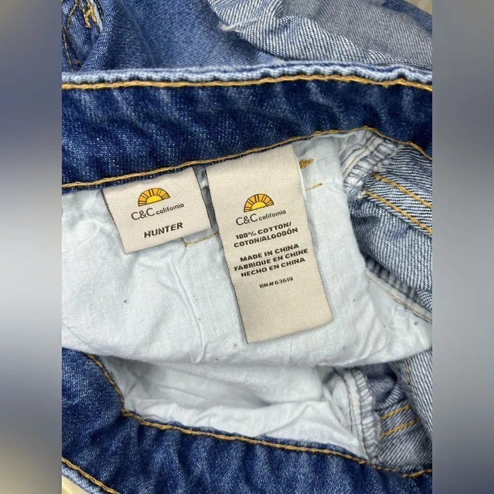 C&C California hunter denim distressed shorts sz 32 - Image 5