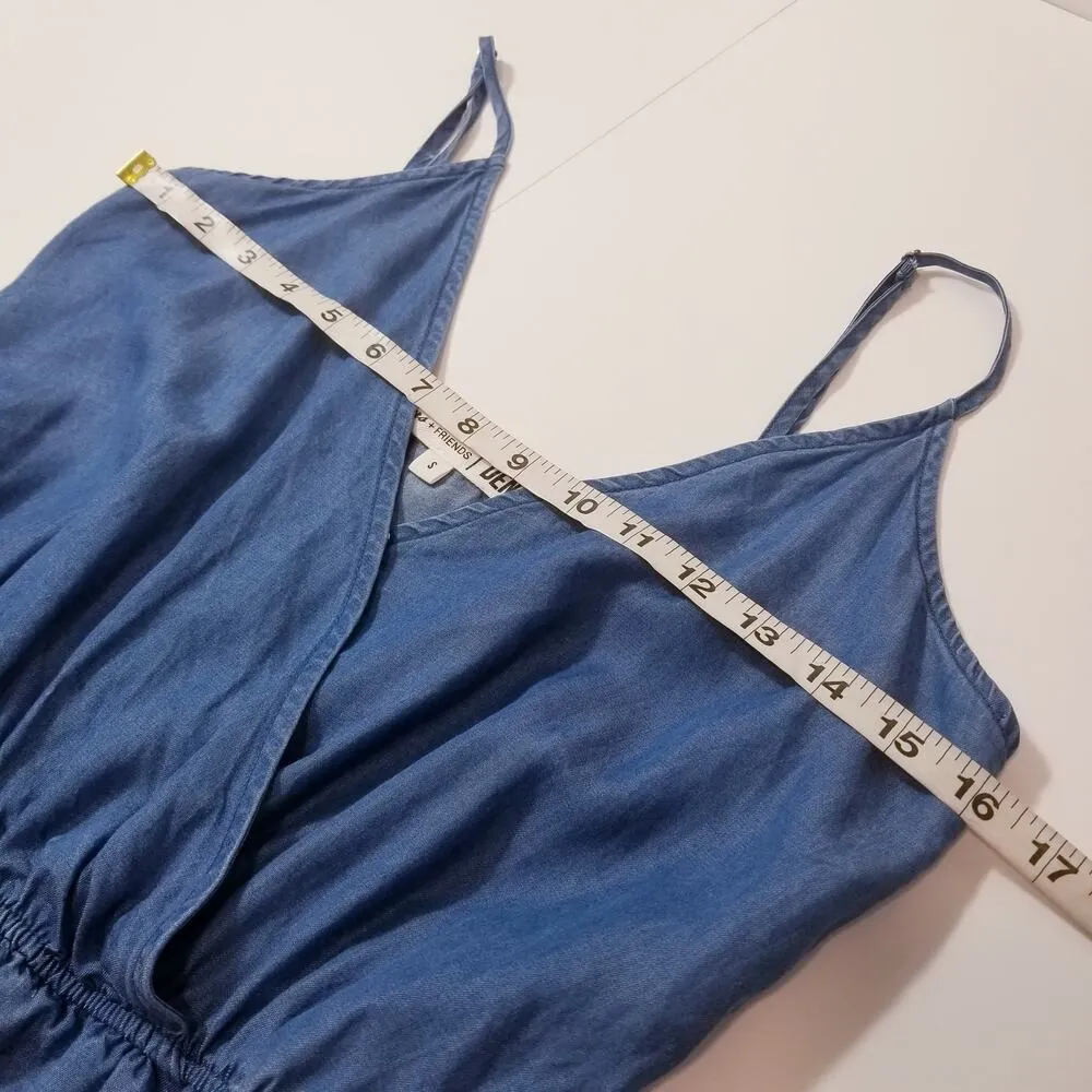 Lover's + Friends Denim Chambray Blue Belted Jumpsuit - Image 5