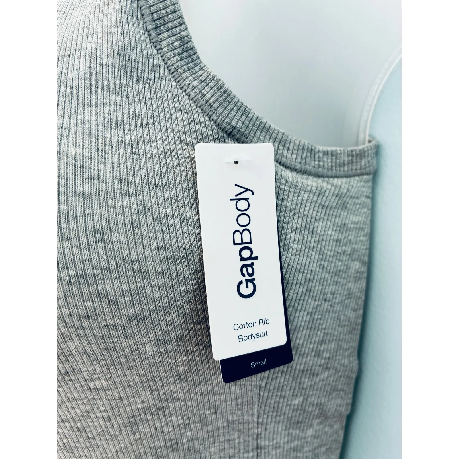Gap Body Cotton Rib Bodysuit Small Gray - Image 3