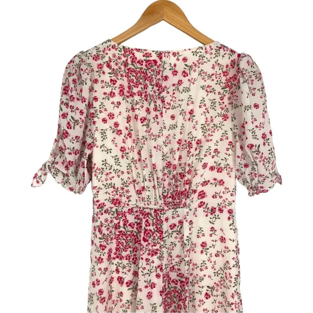 Gal Meets Glam Collection Brigitte Floral Tie Cuff Print Maxi Dress size 2 - Image 7