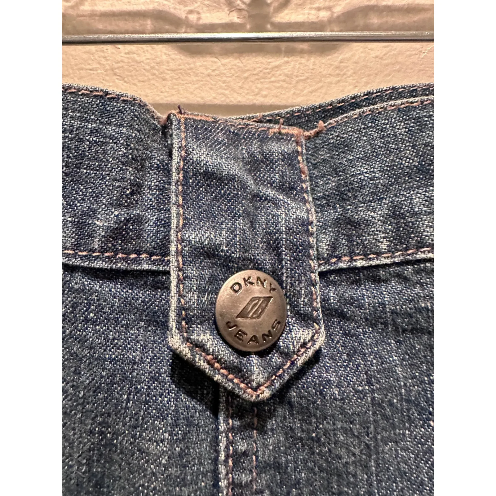 Vintage Y2K DKNY Denim Midi Skirt Size 6 100% Cotton Western Grunge - Image 6