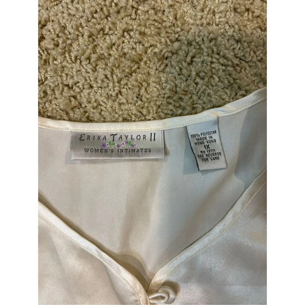 💫Vintage💫 Erika Taylor intimates satin lace sexy pajama top‎ size 1X BIN R - Image 7