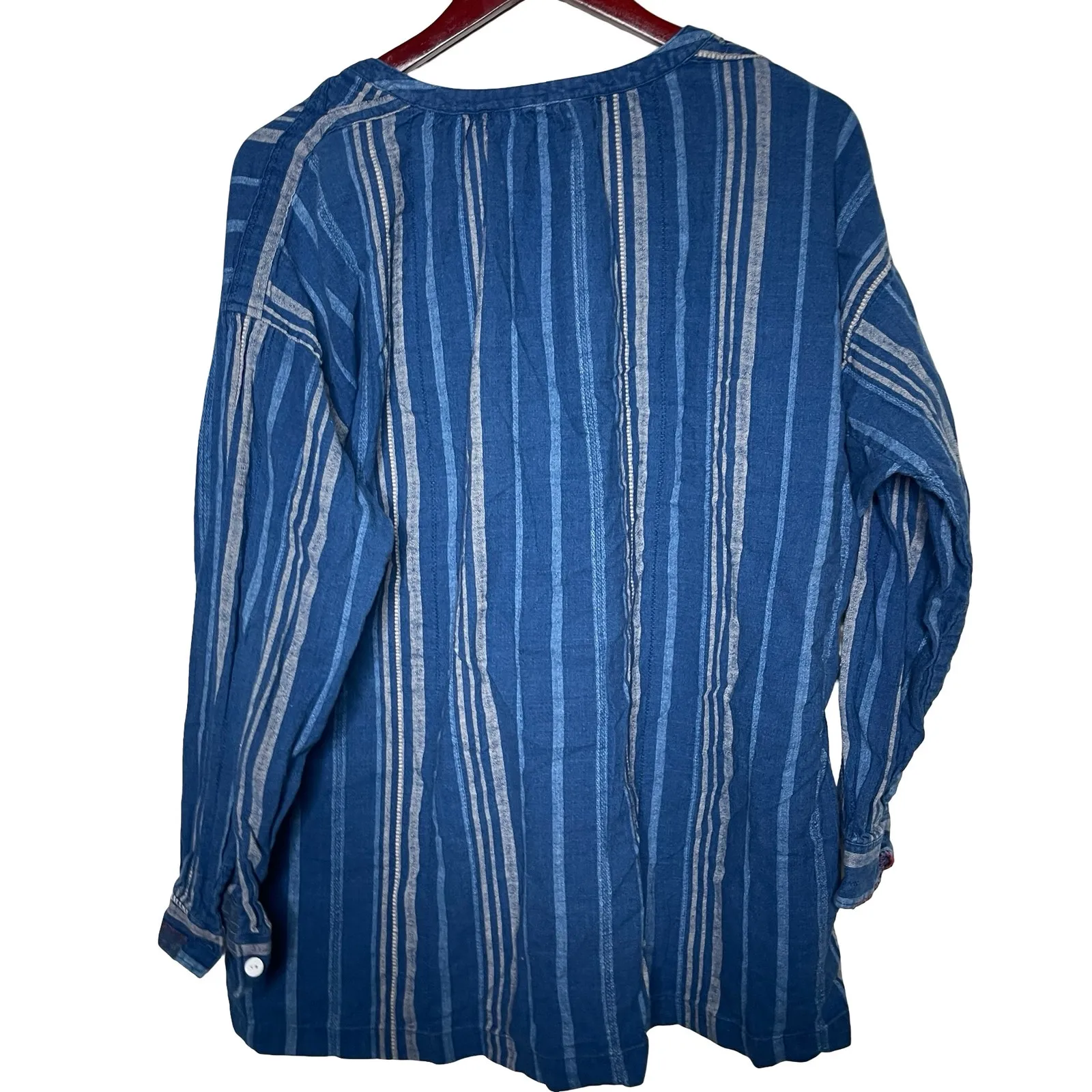 Polo Ralph Lauren Long Sleeve Alexia Blue Stripe blouse sz S - Image 2