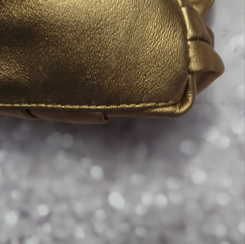 Michael Kors Gold Ruched Shoulder Purse - Image 14